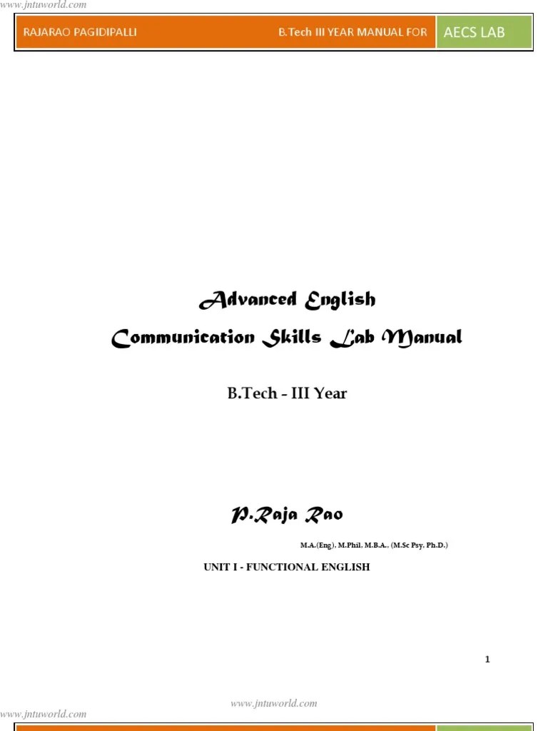 Advanced English Communication Skills Lab Manual | PDF | Shyness | Interview