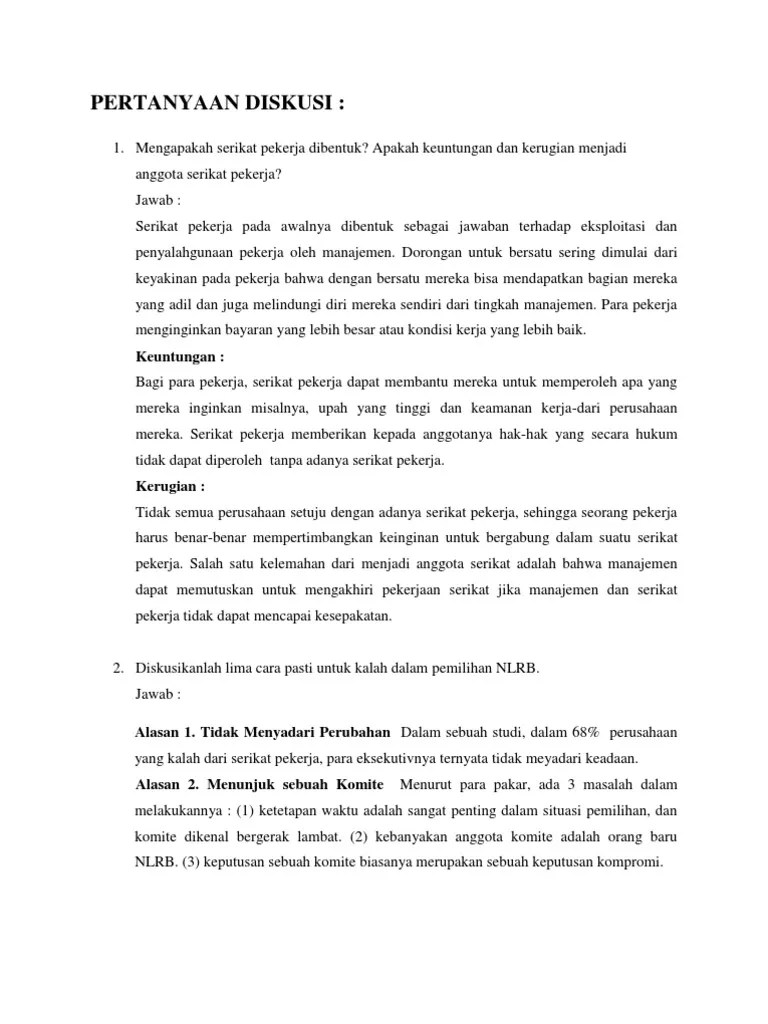 Pertanyaan berikutnya adalah siapa saja yang. Pertanyaan Diskusi Pdf