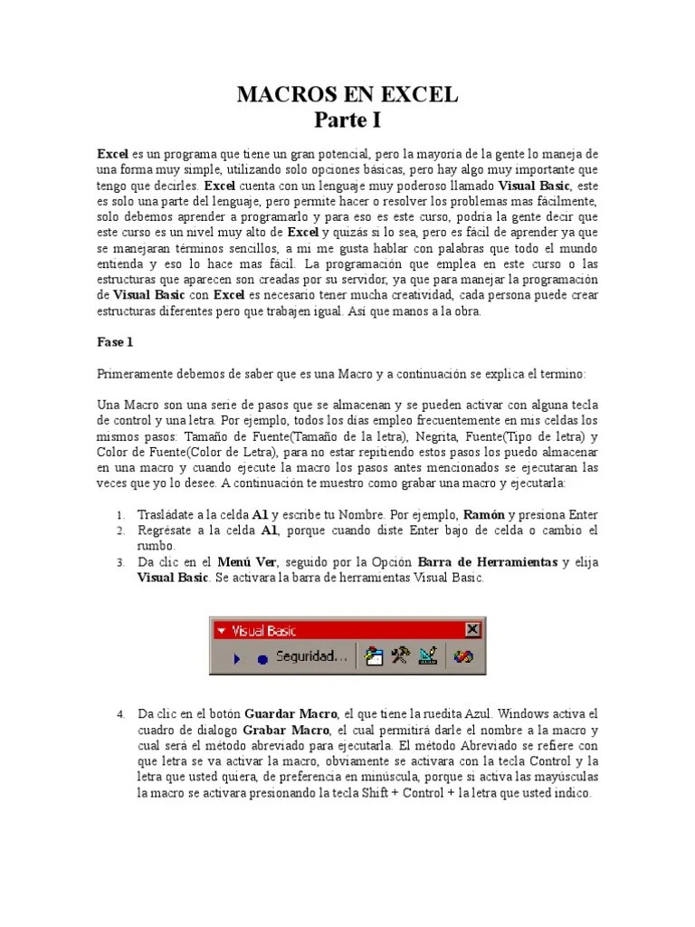 Guia Macros De Excel | PDF | Macro (informática) | Microsoft Excel