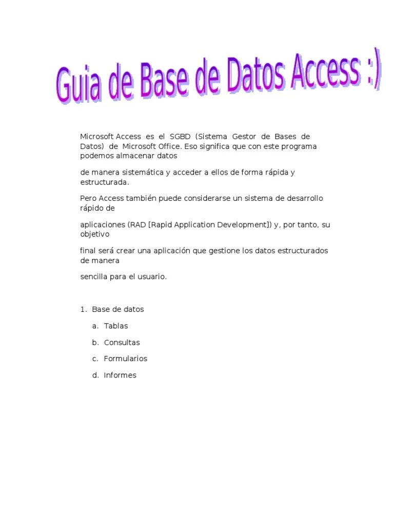 Recopilacion De Archivos Access | PDF | Tabla (base De Datos) | Bases ...