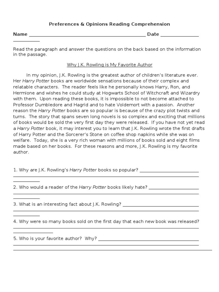 The rewards of independence and ownership. Hp Opinion Reading Comprehension Pdf