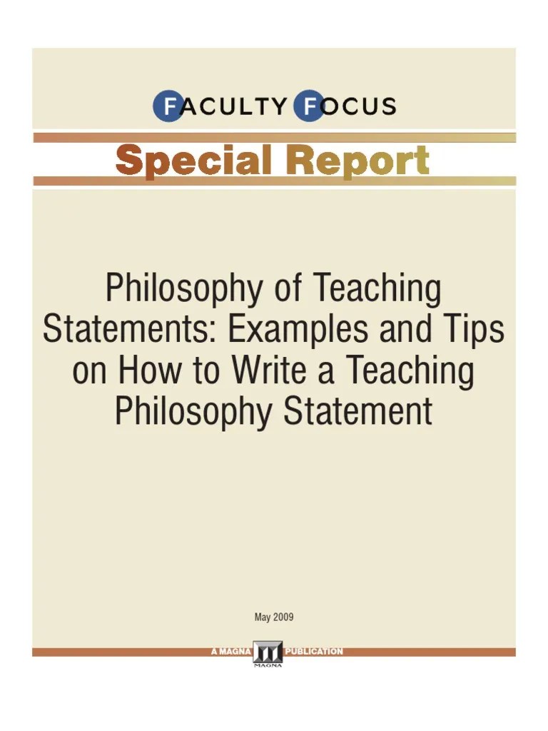Teaching Philosophy | PDF | Critical Thinking | Teachers