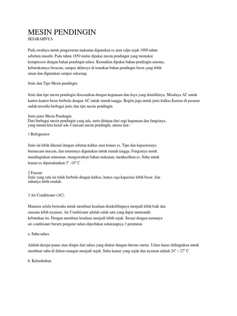 Suhu Udara Di Dalam Ruang Pendingin Mula Mula - Berbagai Ruang