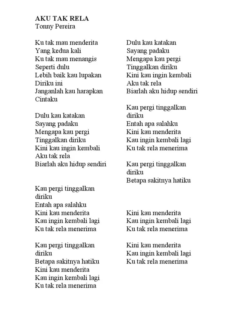 Lirik lagu aiman tino by csalnaz. Aku Tak Rela Pdf