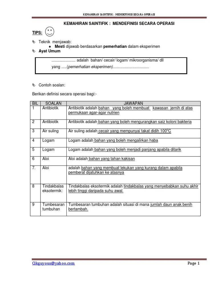 Reema menghidapi selesema dan dia pergi berjumpa doktor. Definisi Secara Operasi Pdf