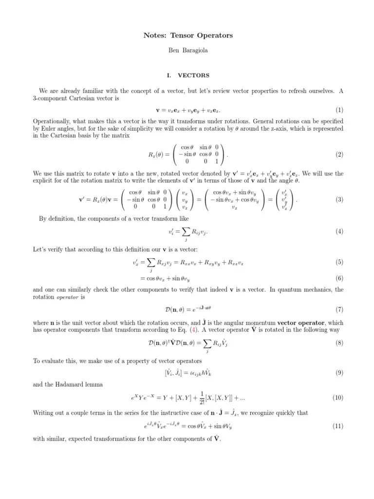 Spherical Tensors | PDF | Tensor | Euclidean Vector