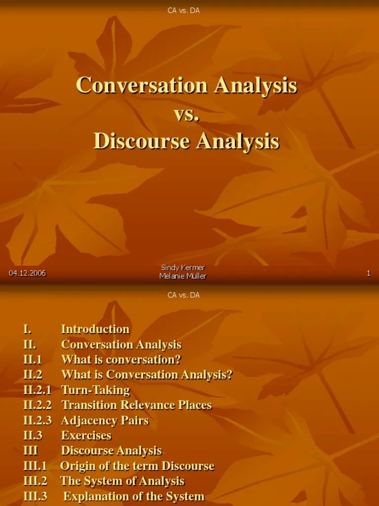 Conversational Discourse | Semiotics | Linguistics