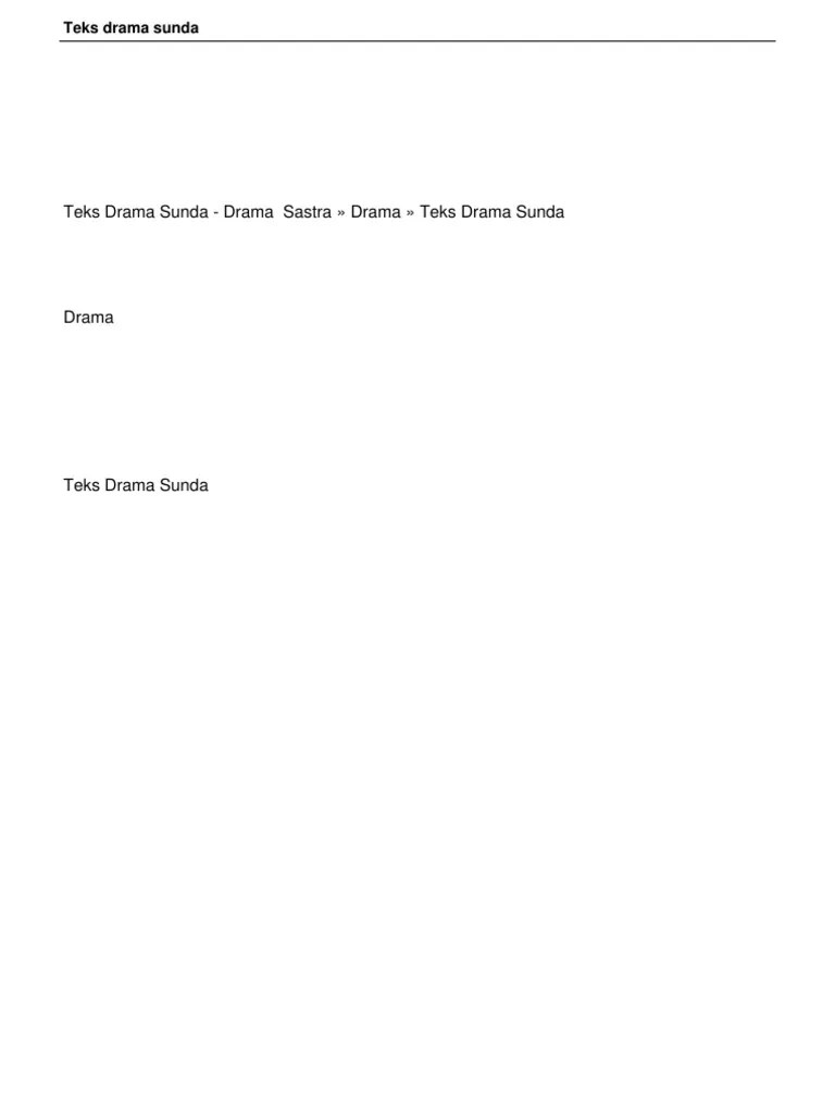 Teks Drama Sunda | PDF