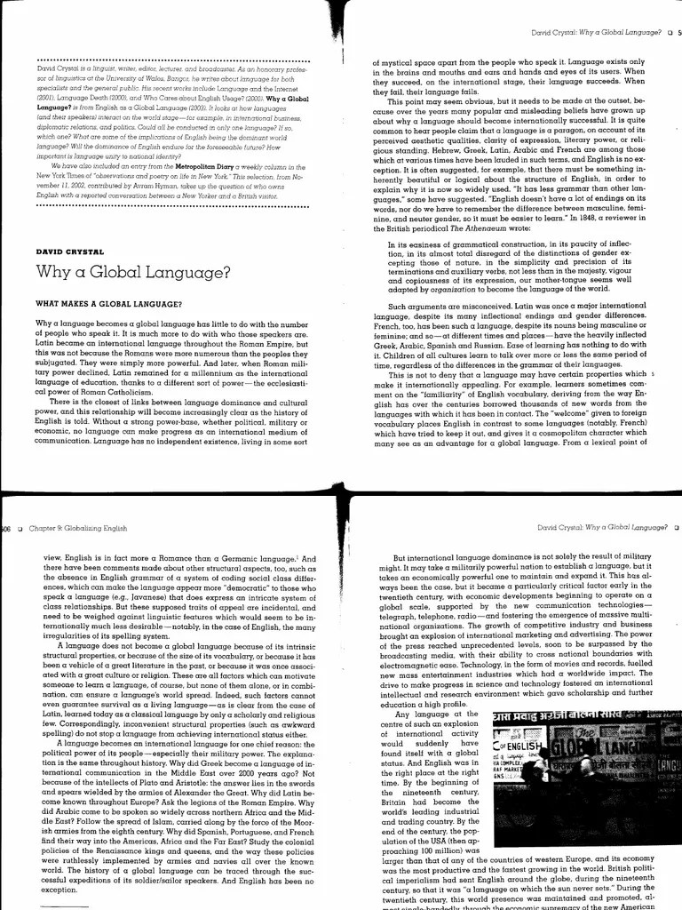 David Crystal-Why A Global Language | PDF