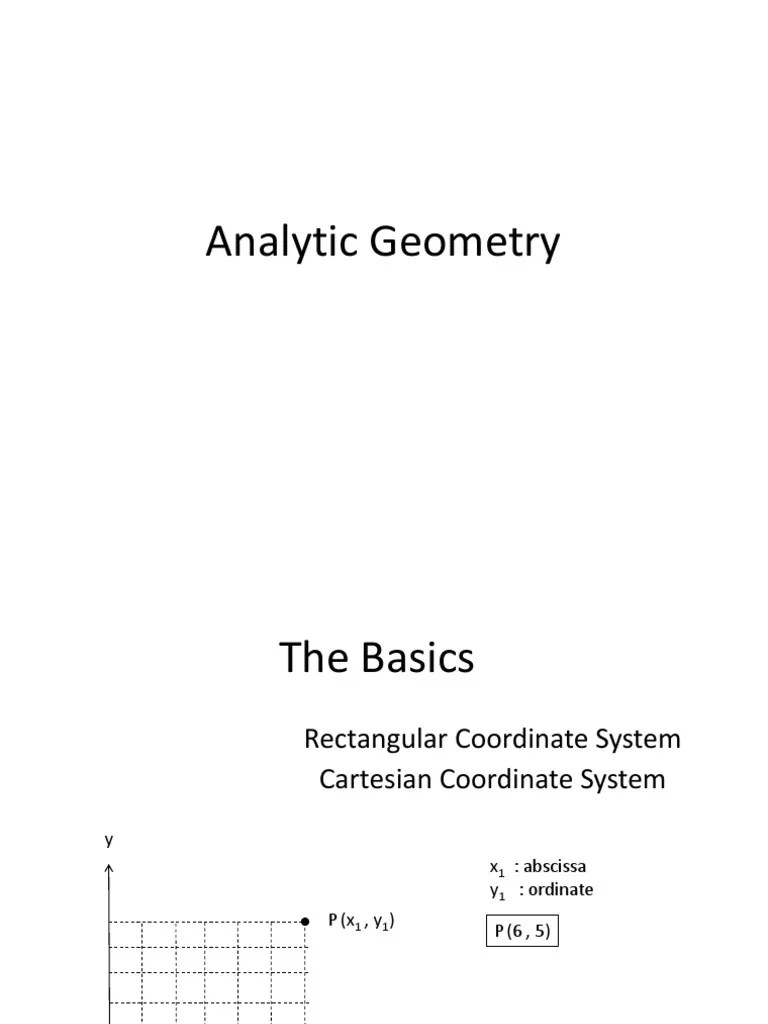 Module 1: Analytic Geometry 1 | PDF | Cartesian Coordinate System ...