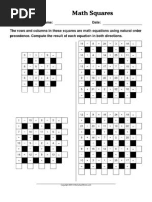When teachers first introduce children to mathematics in kindergarten and first grade, each core. Worksheetworks Math Squares 1 Pdf Algebra Linear Algebra