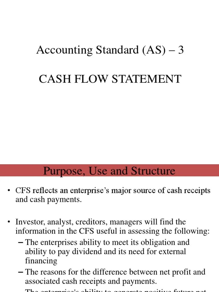 Accounting Standard (AS) - 3 Cash Flow Statement | PDF | Cash Flow ...