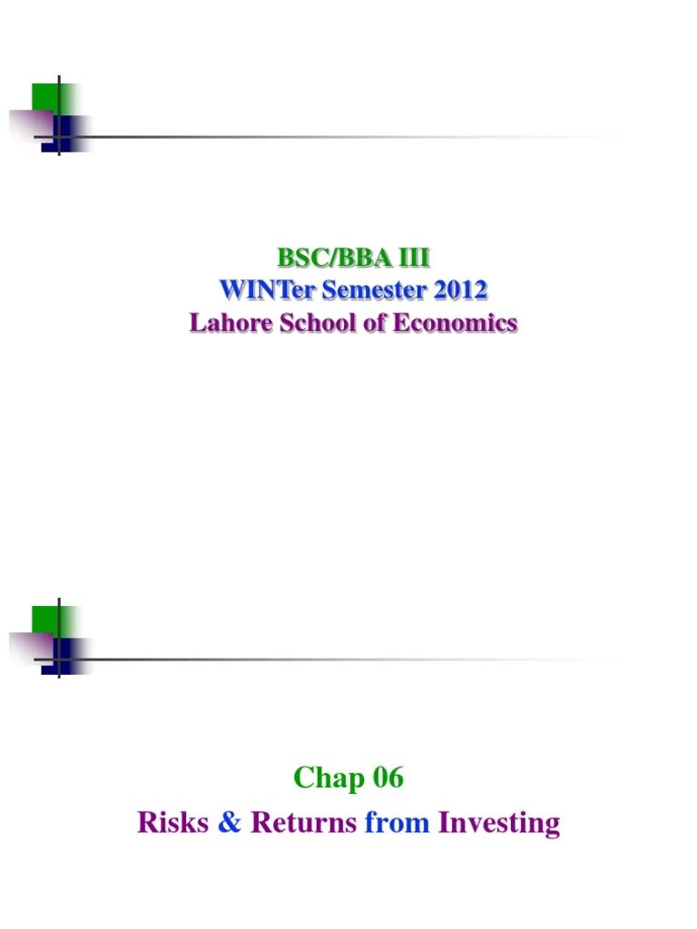 Investments - Risk & Return | PDF | Risk | Investing