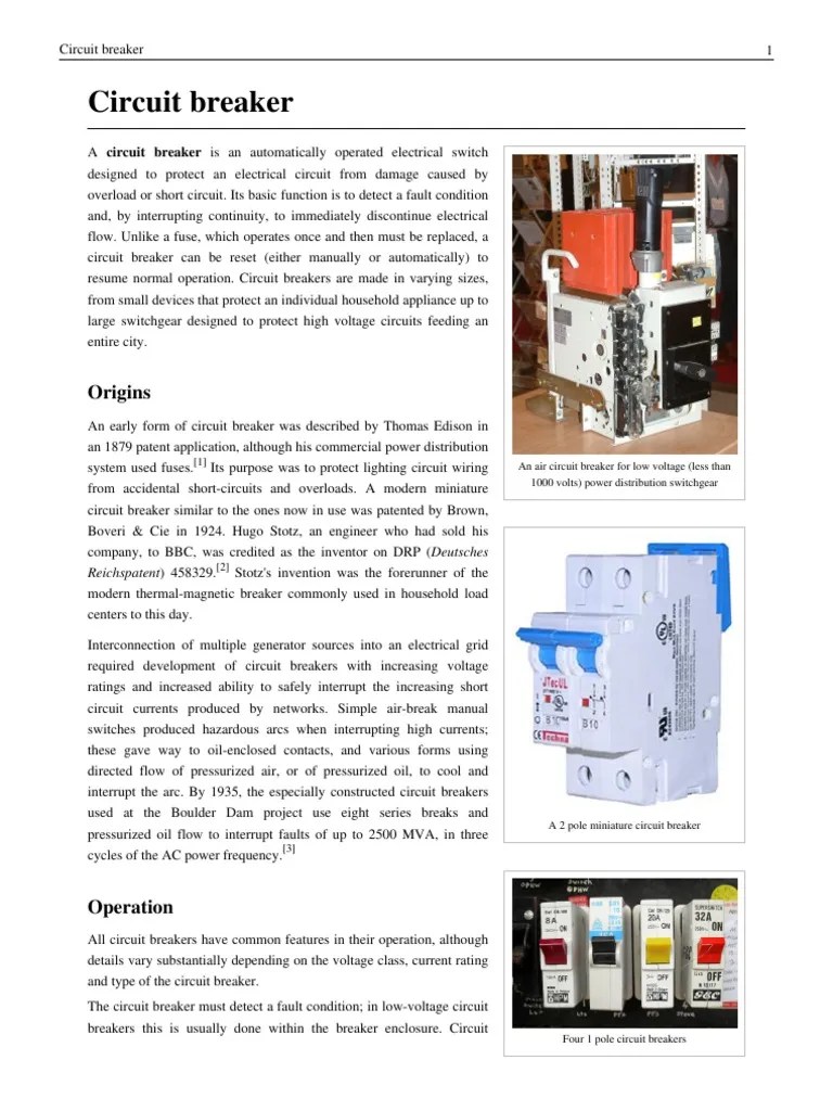 Circuit Breaker Function And Operation | PDF | Electric Arc | Electricity