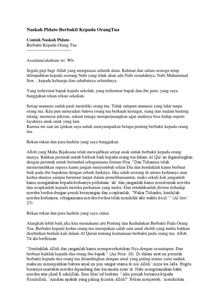 Contoh Pidato Menghormati Orang Tua - Kumpulan Contoh Terbaru