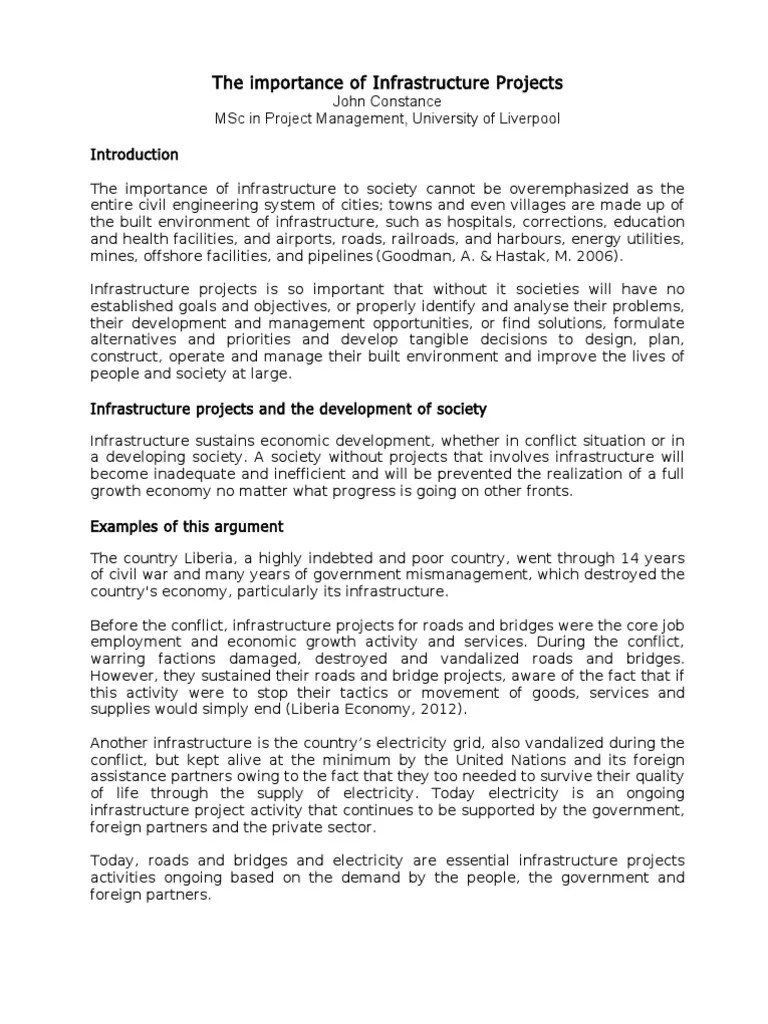 The Importance Of Infrastructure Projects | Download Free PDF ...