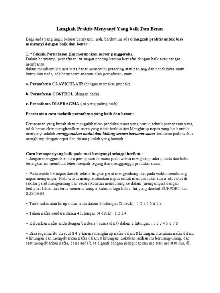 Beberapa Tips Latihan Vokal | PDF