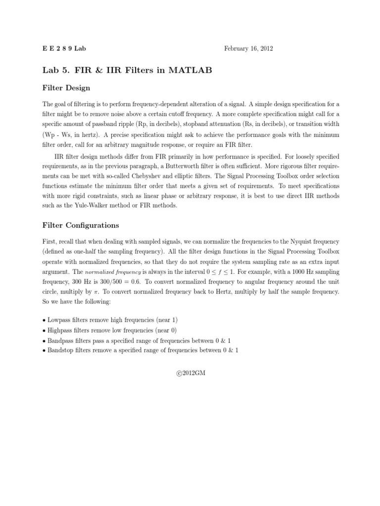 DSP Digital Filter Design | PDF | Science & Mathematics | Technology ...