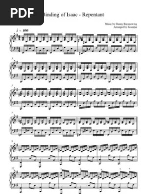 Fotten Lulla The Binding Of Isaac Antibirth Piano Letter Notes 