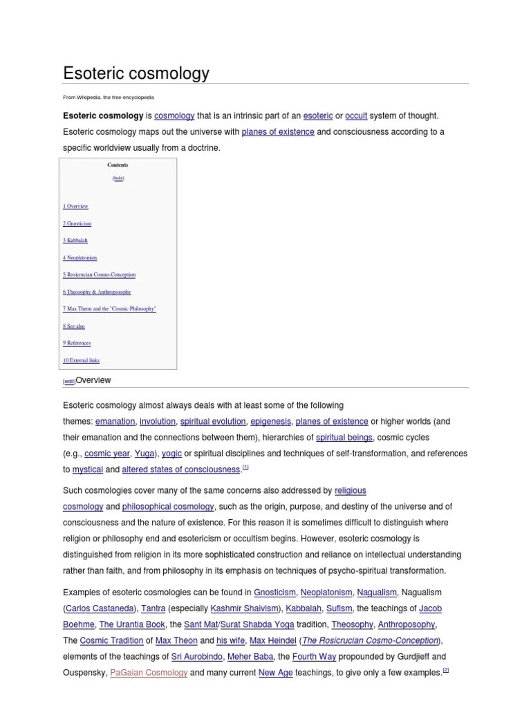 Esoteric Cosmology | PDF | Esoteric Cosmology | Esotericism