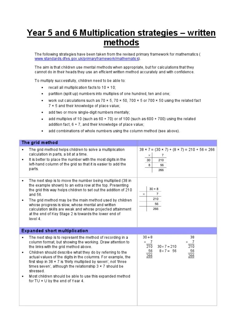 Multiplication Strategies PDF | PDF | Multiplication | Numbers