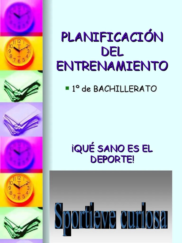 Planificación DEL Entrenamiento