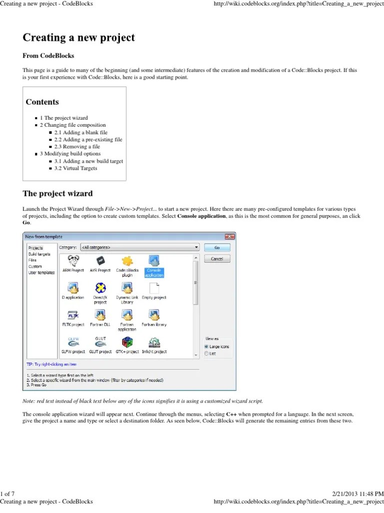 Creating A New Project - CodeBlocks PDF | PDF | Library (Computing ...