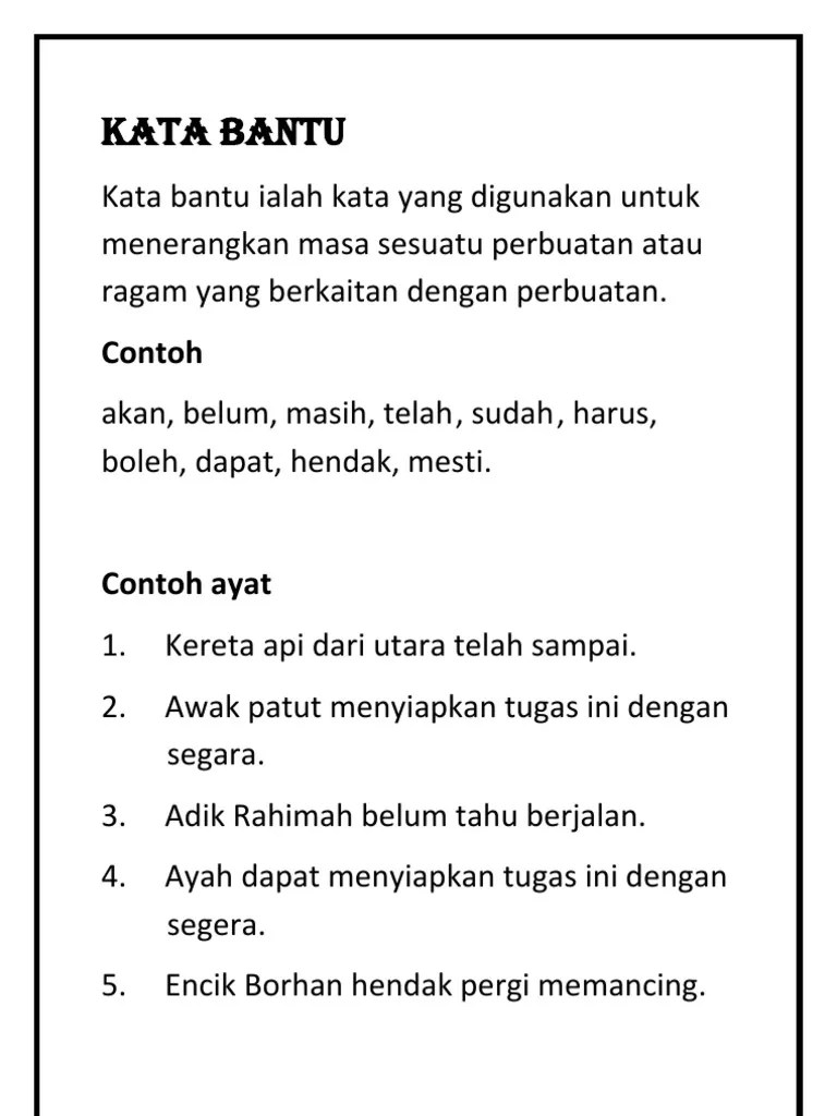 Budak itu _____ tidak dapat berjalan walaupun sudah berusia tiga tahun. Kata Bantu Pdf