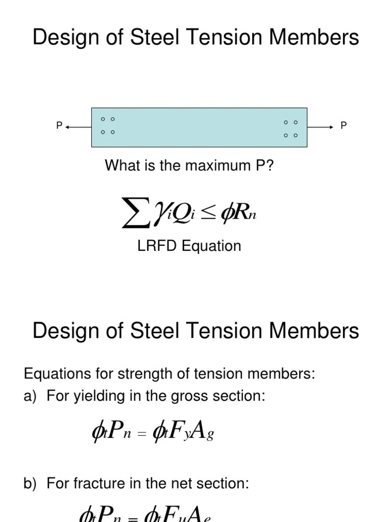 02 - Design Of Steel Tension Members | PDF | Screw | Strength Of Materials