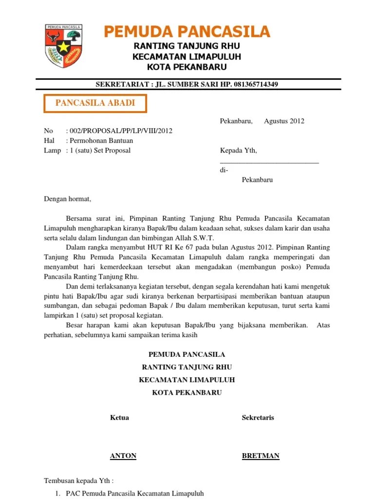 Surat pengunduran diri adalah surat yang berisi pernyataan resmi bahwa seseorang mengundurkan diri dari suatu instansi perusahaan. Contoh Kop Surat Organisasi Pemuda Pancasila - Contoh Kop ...
