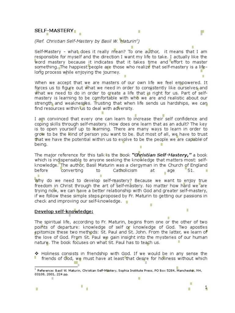 Self Mastery | PDF | Love | Soul