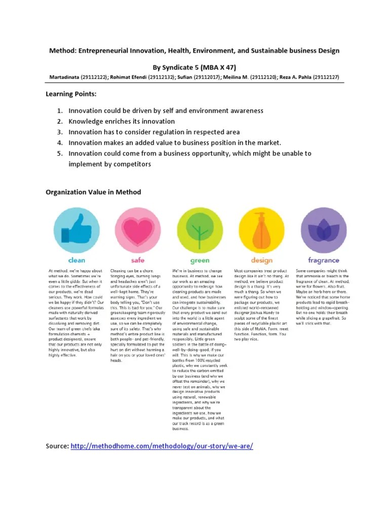 Lessons Learned At Method | PDF | Innovation | Strategic Management