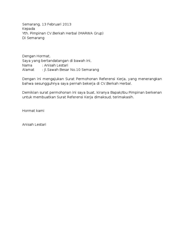 Contoh Surat Pengajuan Permohonan Paklaring Contoh Surat 