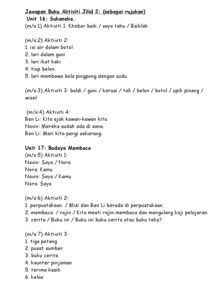 Buy buku aktiviti bahasa melayu tahun 1 jilid 2 online published by dewan bahasa dan pustaka (isbn: Bahasa Melayu Tahun 1 Jilid 2 Jawapan