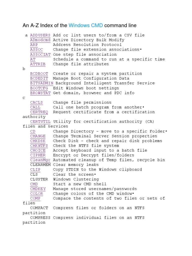An In-Depth Guide To The Windows Command Line Interface (CMD) | PDF ...
