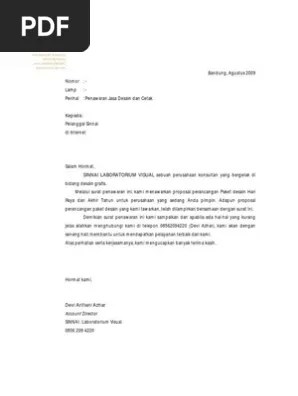 Proposal penawaran jasa pembuatan website sastrahost. Surat Penawaran Desain Pdf