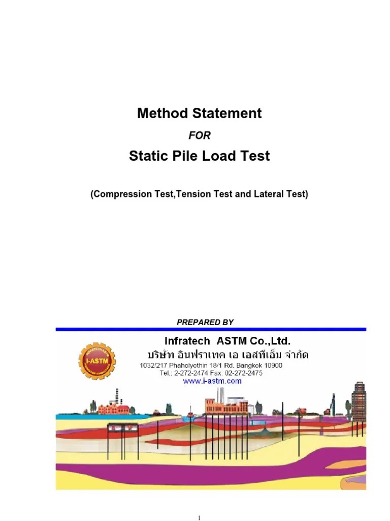 Method Statement Static Pile Load Test | Deep Foundation | Beam (Structure)