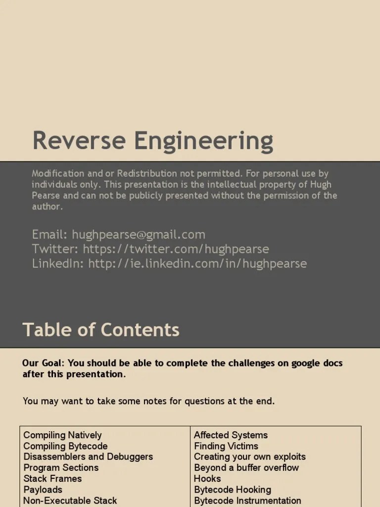 Reverse Engineering | PDF | Java (Programming Language) | Subroutine