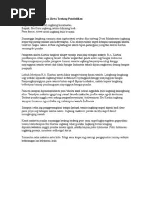 Buat kamu yang sedang mencari contoh pidato bahasa jawa yang baik dan. Contoh Pidato Bahasa Jawa Tentang Pendidikan Pdf