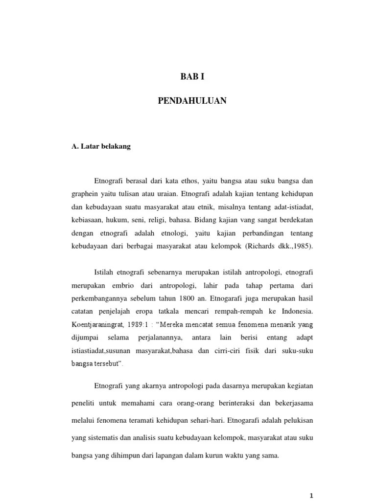 Pengertian Etnografi | PDF