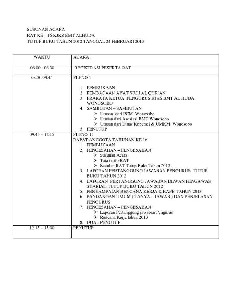 Susunan Acara | PDF