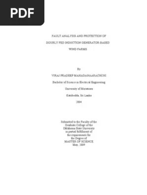 Fault Analysis And Protection Of Doubly Fed Induction