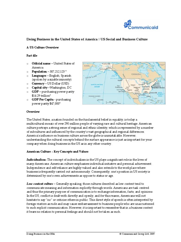 American Culture | PDF | Culture Of The United States | The United States