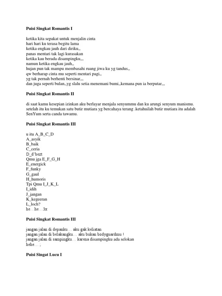 Sesak menjejak setumpuk sajak · 2. Puisi Singkat Romantis I Pdf