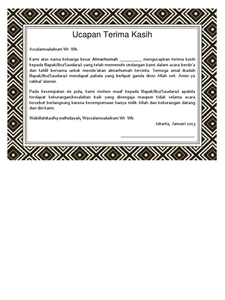 Lihat Ucapan Terima Kasih Meninggal Dunia [Terbaru] 