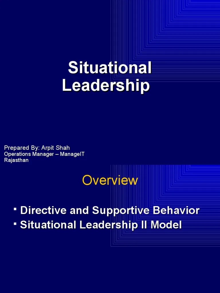 Situational Leadership | PDF | Leadership | Behavior Modification