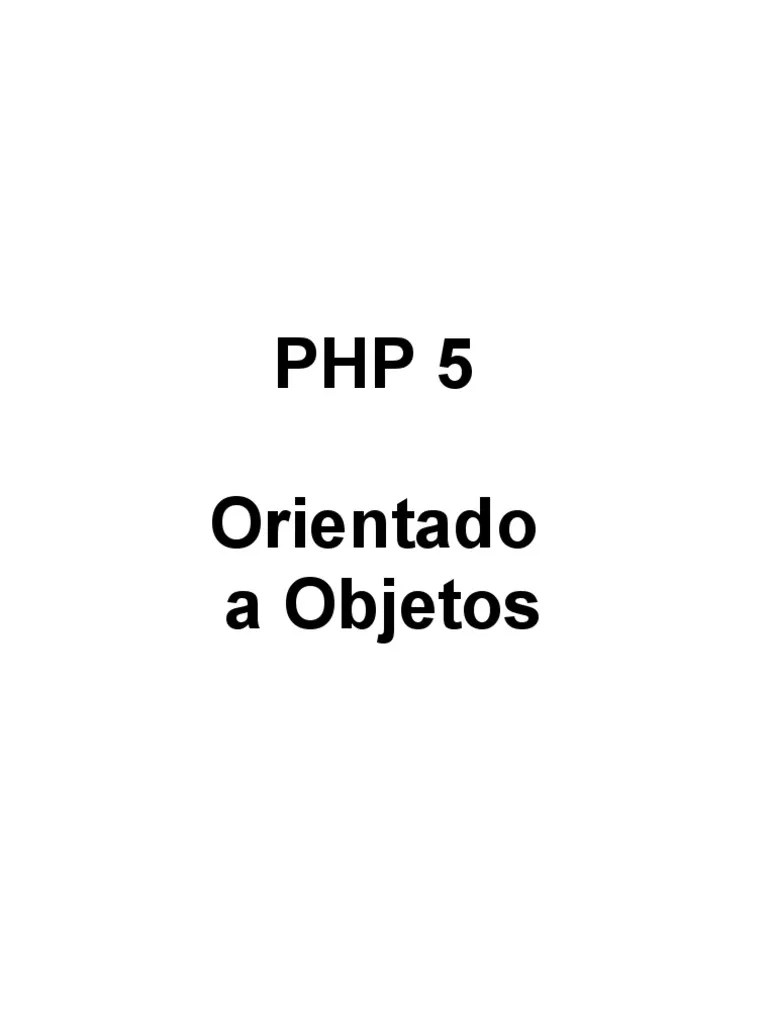 40 - PHP Orientado A Objetos | PDF | Classe (programação De ...