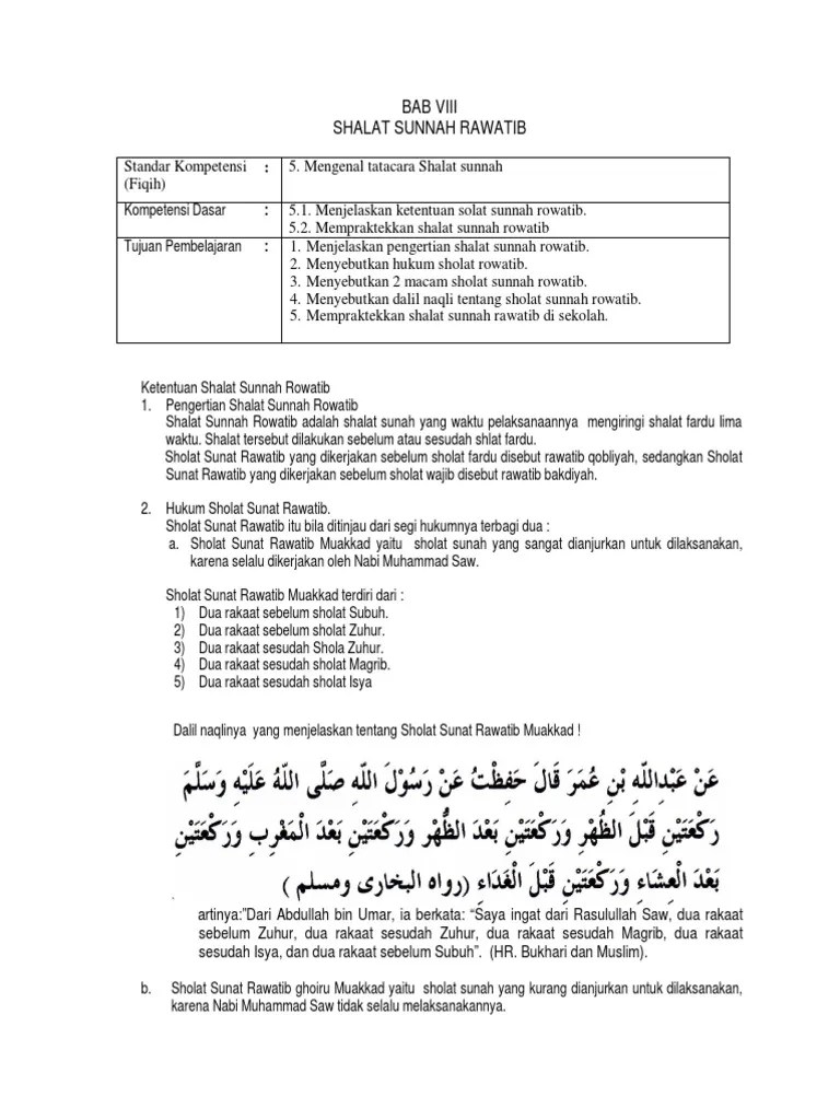 Niat Sholat Sunat Rawatib Dzuhur