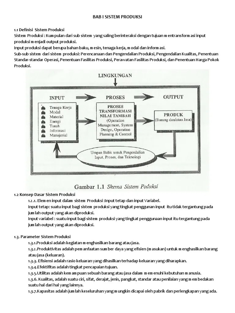 3) buatlah salah satu contoh rancangan opretion management sistem. Bab I Sistem Produksi Pdf