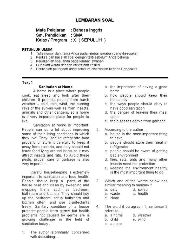 Contoh Soal Pilihan Ganda Direct Indirect Speech Ilmusosial Id
